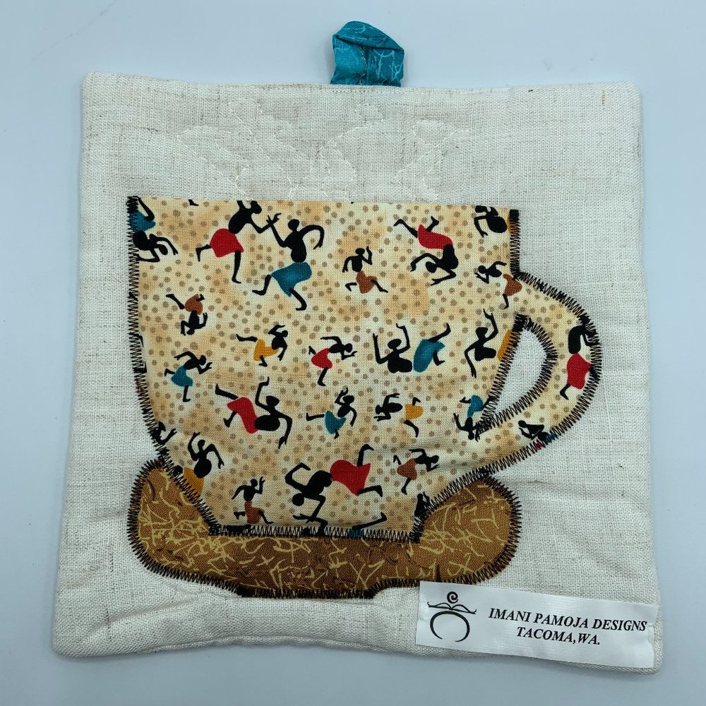 Quilted Coaster or Pot Holder/Tea Bag Holder